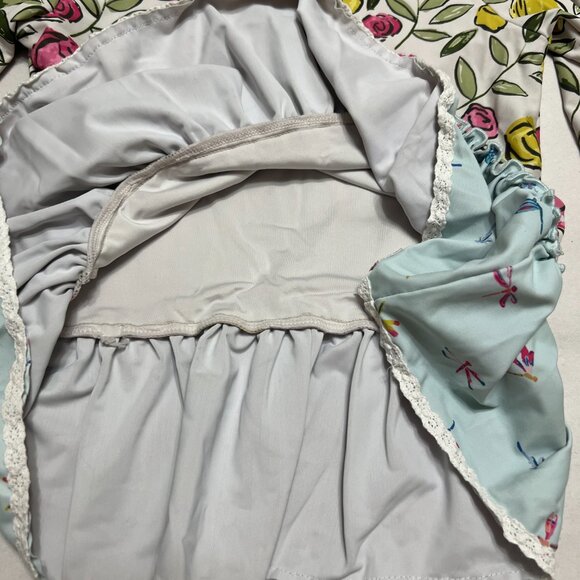 Sweet Honey Girls Floral Rose Ruffle Long Sleeve Swim Top Rashguard Size 10Y - Picture 4 of 5